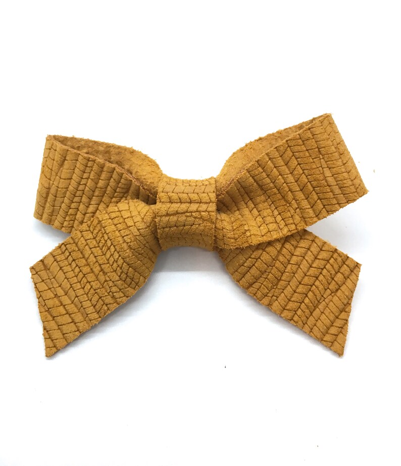 Neutral Leather Hair Bow Leather Hair Bow Leather Bow Etsy