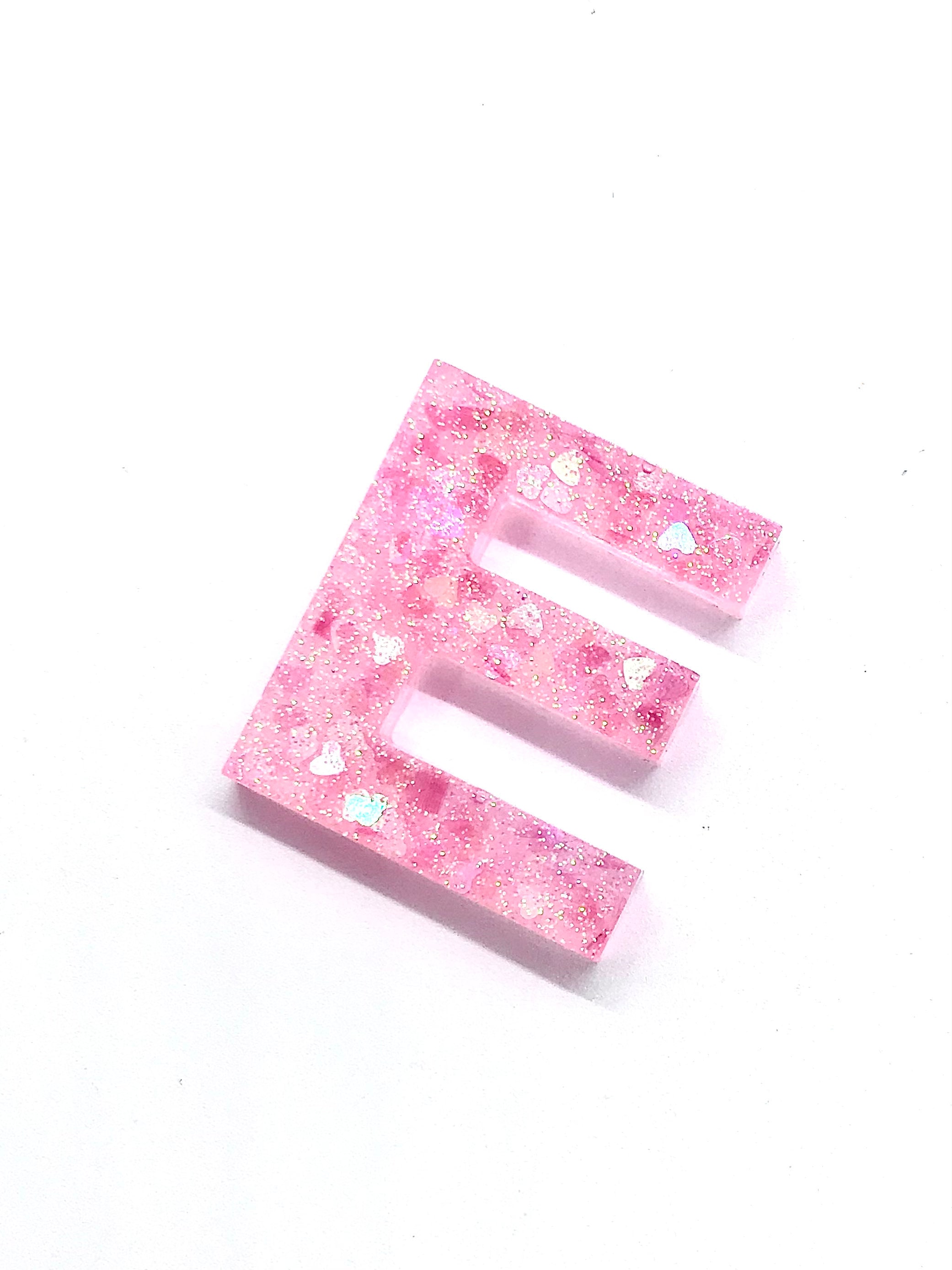 Valentine Hearts Hair Clip, Custom Initial Hair Clip, Personalized Clip, Resin Hair Clip, Glitter Hair Clip, Girl Hair Clips