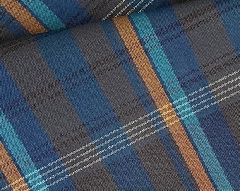 Blue & Gray Plaid Hair Bow - School Uniform, Handmade