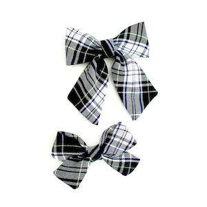 Uniform Plaid Bow - Plaid 80, Sailor, Classic, Oversized Hair Bow, Uniform Plaid Hair Bow, Headband or Hair Clip