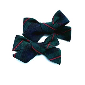 Uniform Plaid Bow - Lewis Plaid, Navy, Green and Red Uniform Plaid, Uniform Plaid, Classic Hair Bow, Headband, Hair Clip or Scrunchie