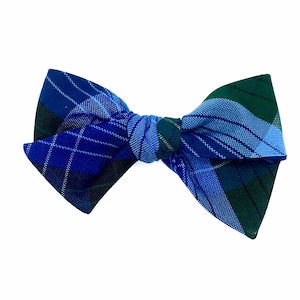 Laço xadrez uniforme - marinheiro, clássico, laço de cabelo grande, laço de cabelo xadrez uniforme, faixa de cabeça ou prendedor de cabelo