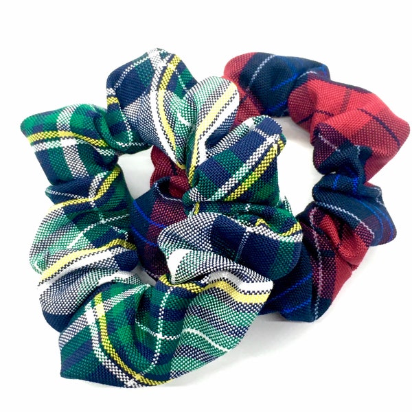 Uniform Plaid Scrunchies, Plaid Scrunchies, Uniform Scrunchies