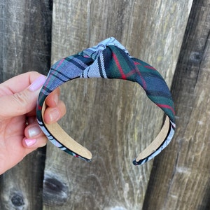 Knotted Uniform Plaid Headband, Plaid Headband, Uniform Headband
