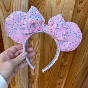 Pink Princess Sequin Velvet Ears, Princess Mouse Ears, Disney Inspired Mouse Ears