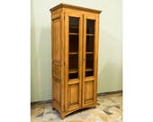 Bookcase in Toulipier solid wood - Handmade two doors classic style bookcase - Wooden Bookcase - Wooden Cupboard - Wooden Cabinet - Display