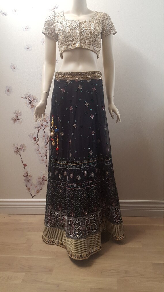 black and gold indian wedding dress