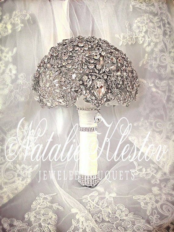 Chaud de mariage nuptiale strass argent Crystal Pearl broches Broche Bouquet Chaud de mariage nuptiale strass argent Crystal Pearl broches Broche Bouquet