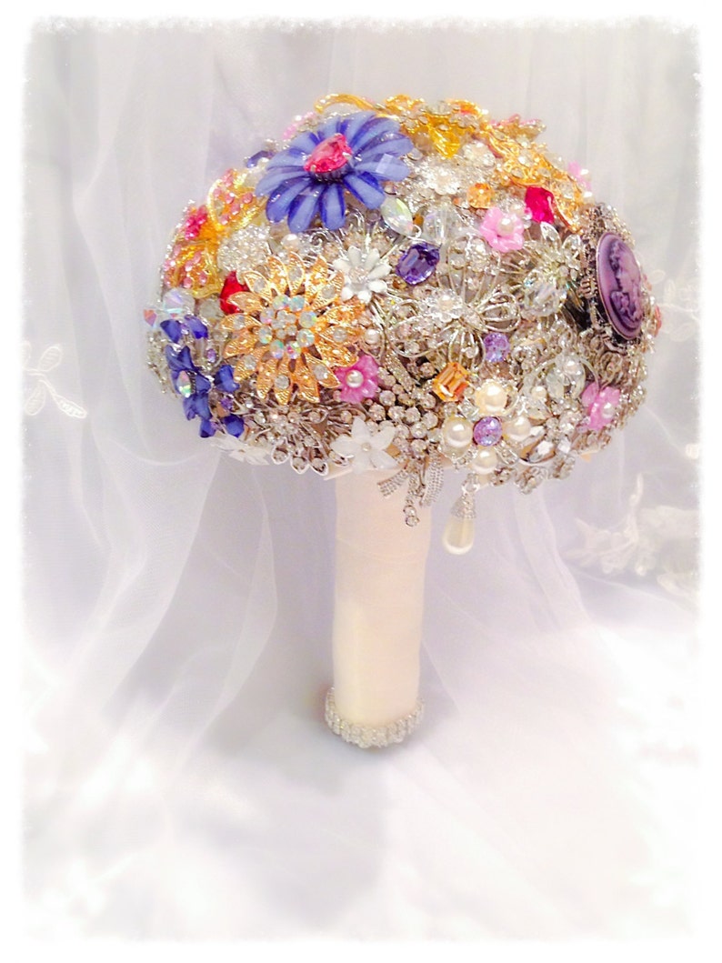 Nuevo 3 /"Gran Flor De Plata Broche púrpura Diamante Cristal Boda nupcial abordar