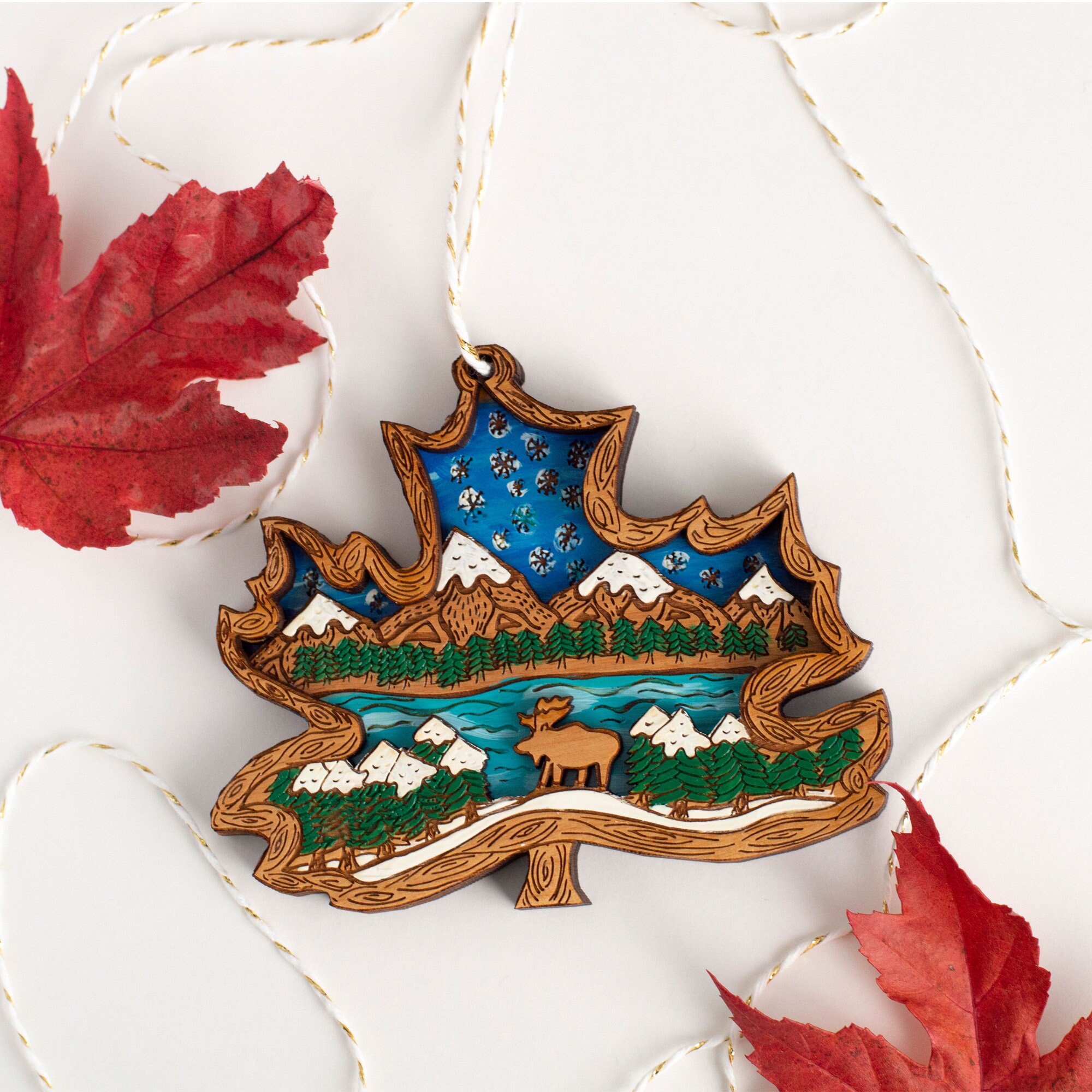 Maple leaf Christmas Ornament Canada Christmas Ornament Etsy