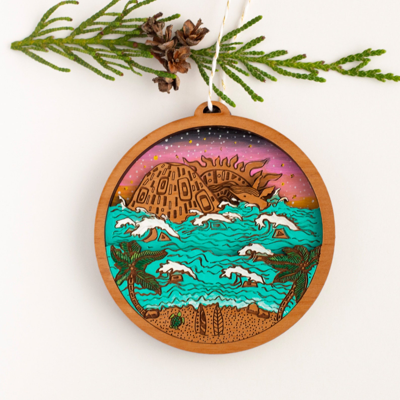 Hawaii Christmas Tree Ornament Maui Christmas Tree Ornament Etsy