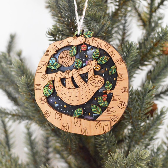 wildlife ornament Sloth glass cabochon animal south ...