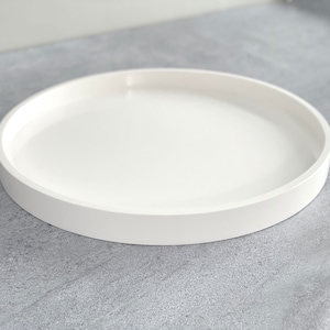 Round White Decorative Tray, White High Gloss Round Tray, Chloe Tray, Makeup Tray