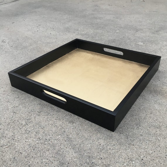 Black Gold Decorative Tray Serving Tray Gold Home Decor Etsy