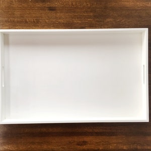 Large White Glossy Tray, White Home Decor, Serving Tray, Ottoman Tray, Coffee Table Tray, Cosmetics Tray, Decorative Tray
