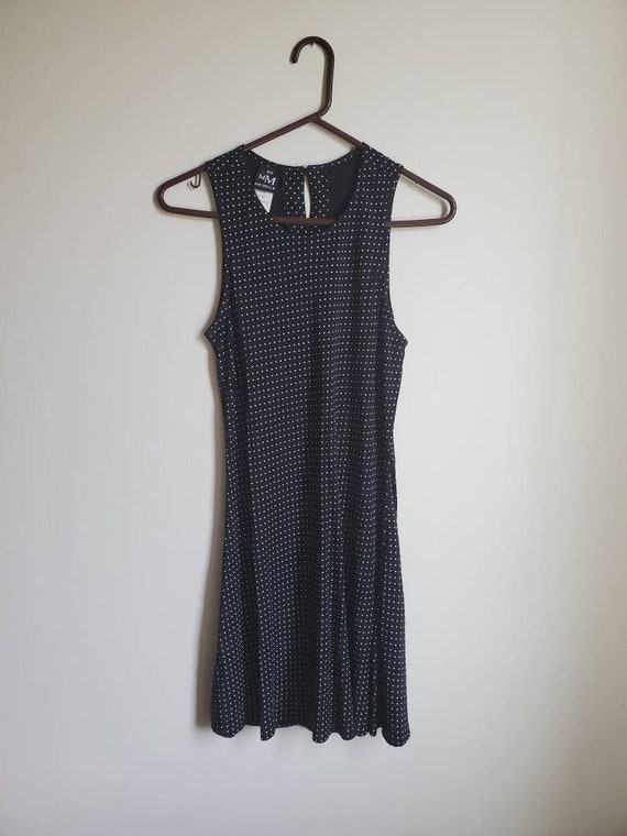 90s LBD Polka Dots Small/Medium Black Dress - image 1