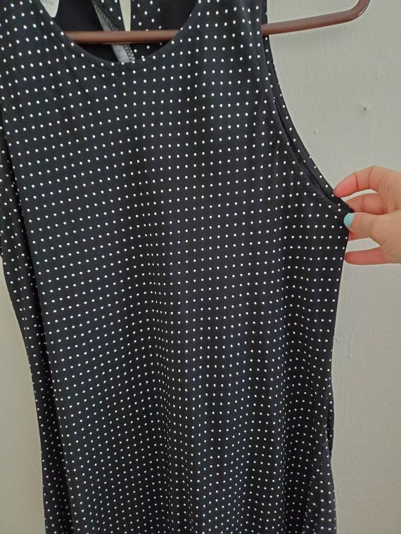 90s LBD Polka Dots Small/Medium Black Dress - image 3