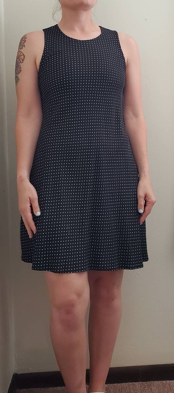 90s LBD Polka Dots Small/Medium Black Dress - image 5