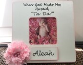 Personalized baby GIFT Baby Girl frame Baby Shower Gift New baby frame Pink girl personalized frame Gift for grandparent Nursery decor