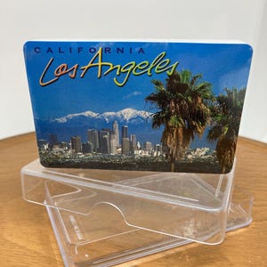 Naipes con foto de recuerdo de Los Ángeles, tarjetas selladas para juegos turísticos nocturnos de California, para entusiastas de los viajes, vintage de Los Ángeles