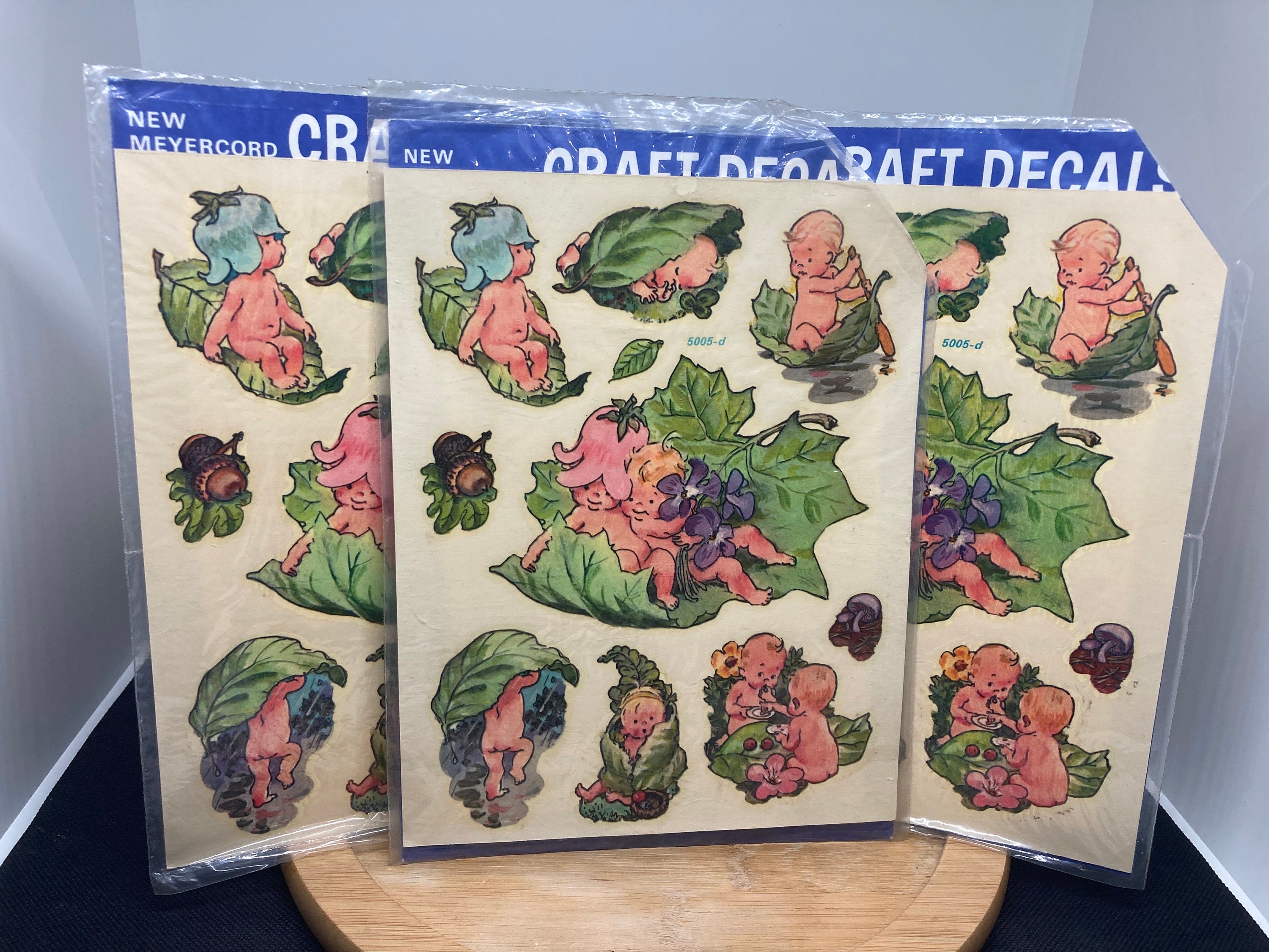 Lot De 3 Décalcomanies Meyercord Vintage – Thème Aquatique (poissons, Etc.)