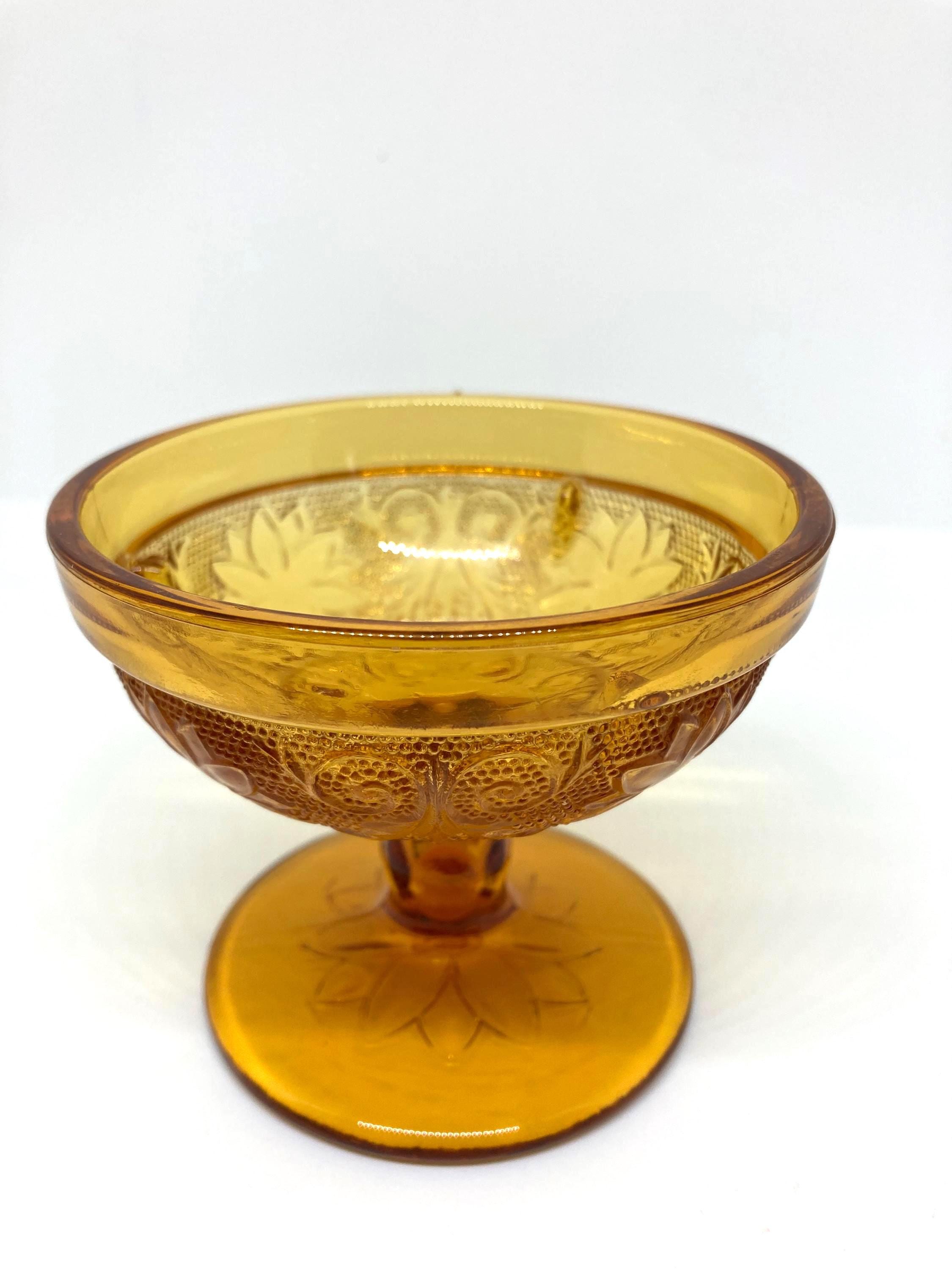Vintage Tiara Glass Fairy Lamp ~ Amber Indiana Glass BASE ONLY