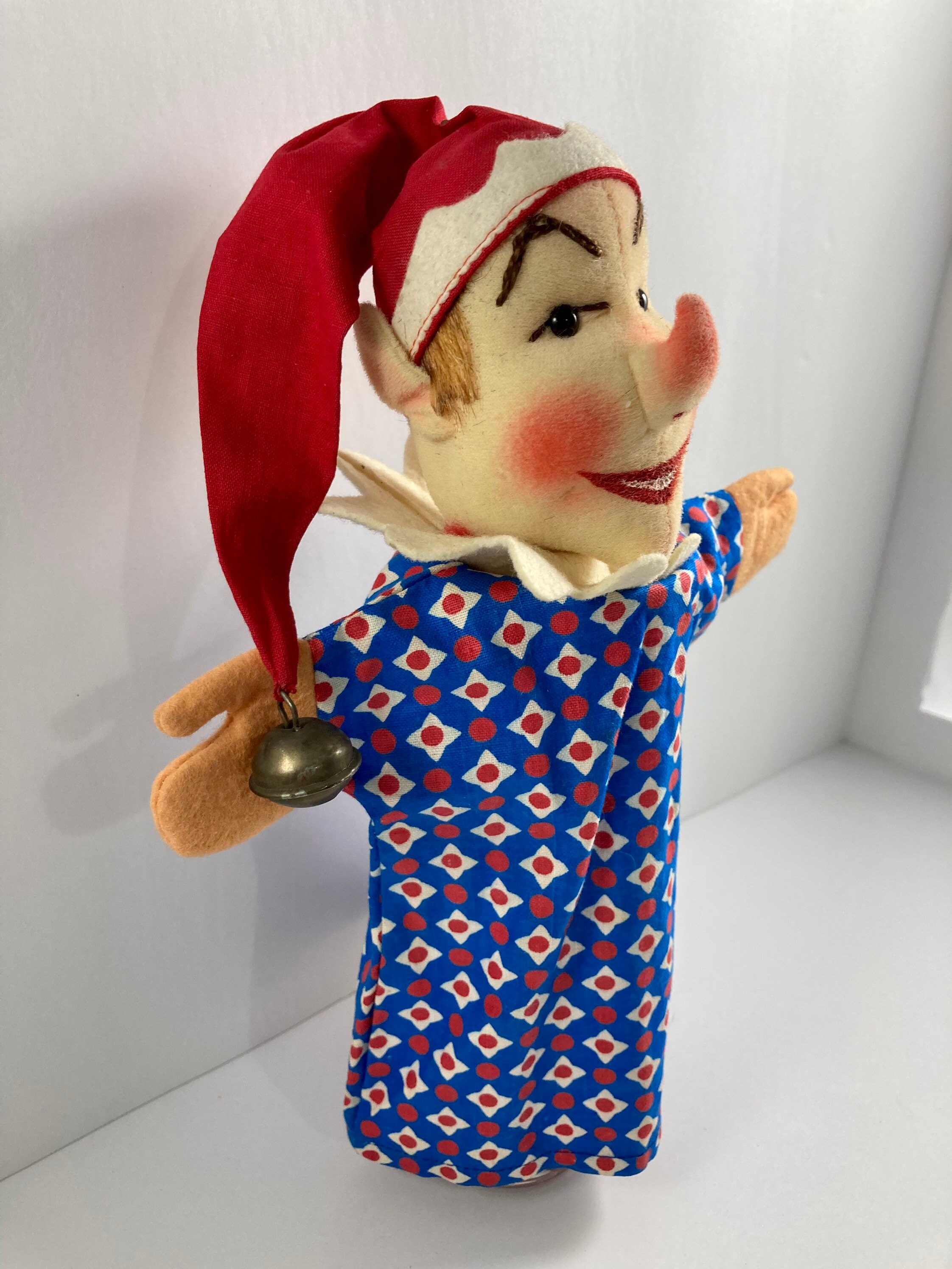 Vintage Hand Puppet Jester Clown with Red Hat Etsy