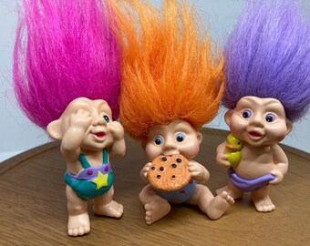 Magic Troll-babyset van 3 roze/paarse/oranje haartrollenverzamelaars