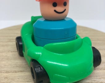 Fisher Price Chunky Construction worker and green car