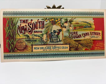 Big Postcard The New South Brand Pure Cane Syrup By New Orleans Coffee Vintage Advertisement