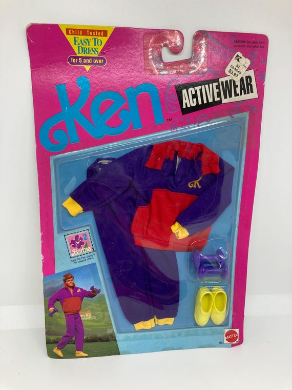 ウェア ken Vintage (1991) Ken Easy to Dress Activewear | Purple Red Sweats
