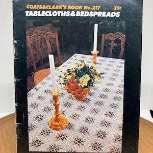 Mönster för virkade dukar och överkast Broschyr Coats & Clark Bok nr 217 Sticka och virka