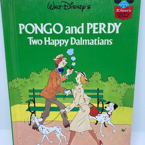 Vintage Childrens book Pongo and Perdy Two Happy Dalmatians Walt Disney 1980 101 Dalmatians great for dog lover