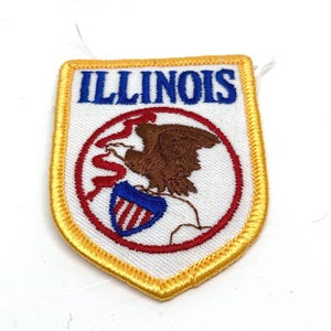 Illinois State Patch  vintage souvenir patch collector Illinois state flag vintage traveler
