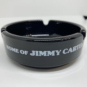 ジミー カーター 灰皿 プレーンズ GA ブラック ガラス 第 39 代アメリカ大統領 オフィス装飾 大統領コレクション