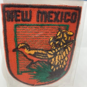 New Mexico Souvenir Patch state bird roadrunner state flower yucca Vtg Voyager in original packaging travel enthusiasts