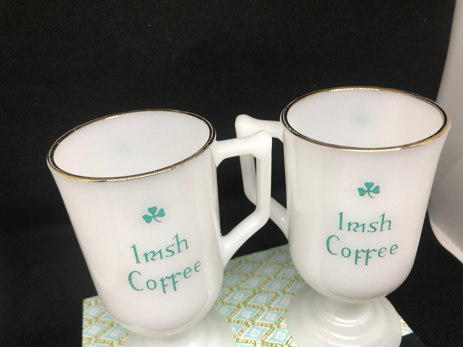 Vintage Irish Coffee Mug 1970s. Milk Glass Stem Style. Has a Etsy