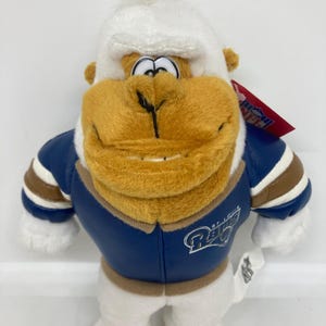 Vtg NFL St. Louis RAMS 8&quot; Plush Gorilla Wearing Team Jacket Football