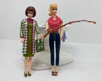 1995 Mattel Barbie Poodle Parade Keychain with purse Picnic Barbie with fishing rod Basic Fun Collectors 4” by Mattel Barbie Lover