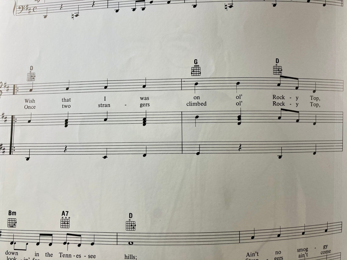 Rocky Top Vintage Sheet Music RCA Records Piano/Vocal/Guitar | Etsy