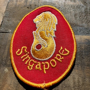 Vintage Singapore Embroidered Souvenir Patch Vintage Travel