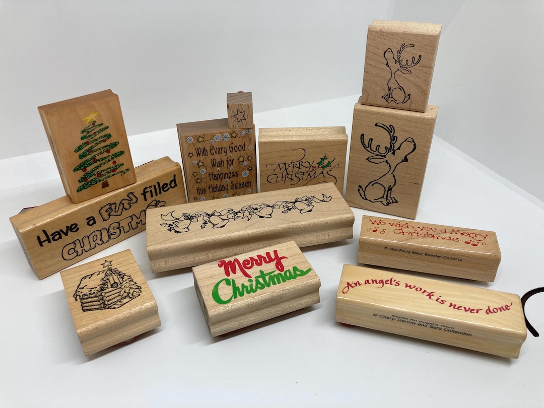 クリスマス クラフト スタンプ 12 枚セット 1990 年代デザイン 状態