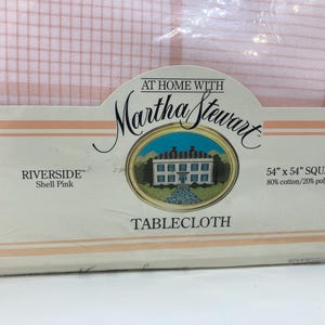 Martha Stewart Riverside Shell Pink Tablecloth 54&quot;x54” Square original packaging At Home with Martha Stewart for  K-Mart  80/20 Cotton Blend