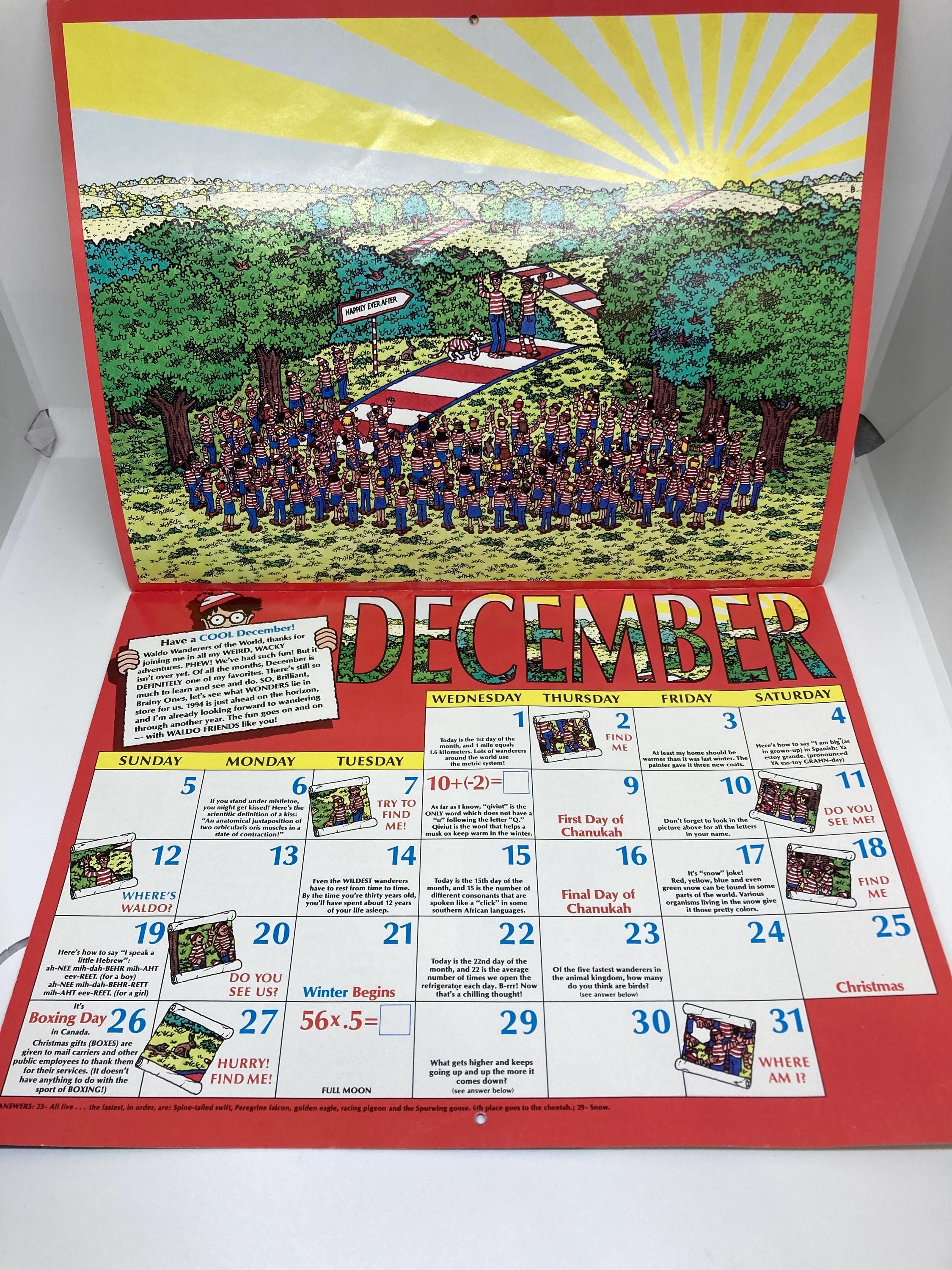 Wheres Waldo 1993 Wall Calendar by Martin Handford 12x 9 Wheres Waldo
