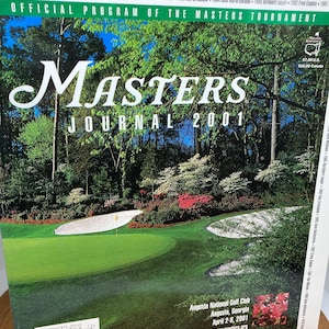 2001 Masters Journal / Programm - Augusta National Golf Club - Tiger Woods Green Jacket Sieger PGA-Turniersammler Erinnerungsstücke