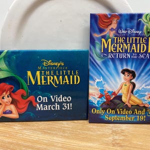 Disney Little Mermaid and Little Mermaid Return to the Sea Video Movie Promotional Pin Back Button 1990’s Disney Collectable
