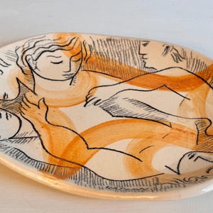 Saul Kaplan Pottery Dish: Picasso Style