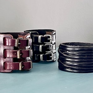 vintage genuine leather cuff bracelet