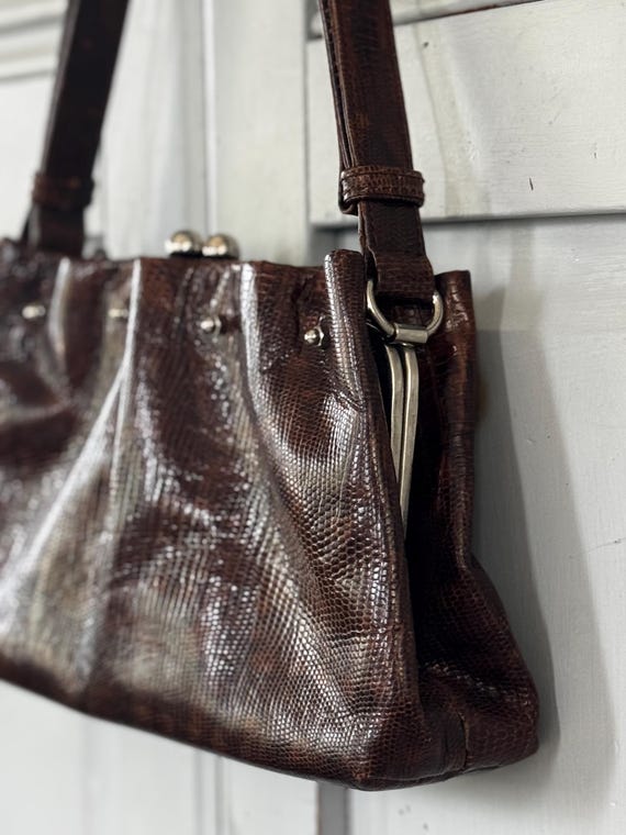 Vintage 1950s lizard skin leather purse made in Italy