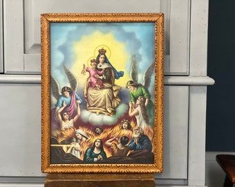 Religious Framed Print: Mary, Baby Jesus and Angels, Salvadorean Religious Art